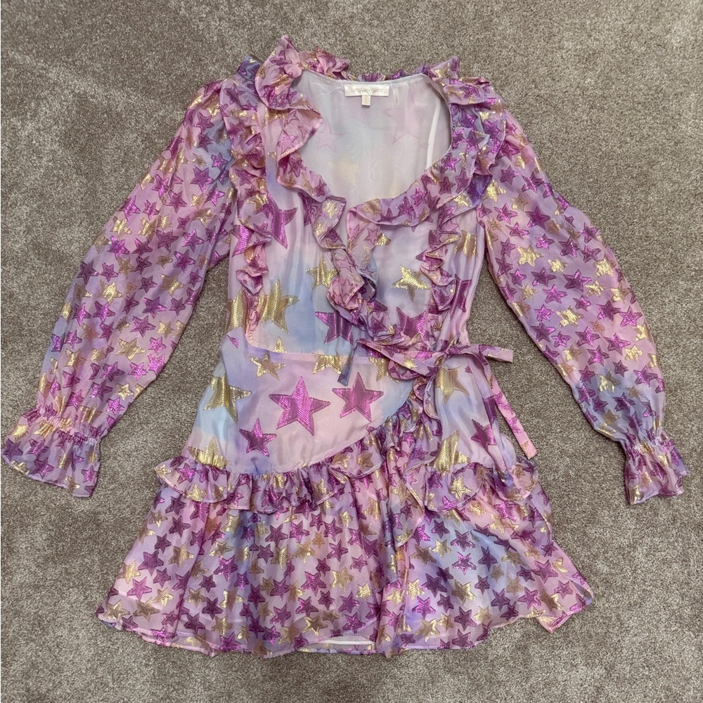 🎀 LoveShackFancy - Findlay Wrap Dress w Stars - size 2 - Pristine Condition 🎀 - Picture 5 of 13
